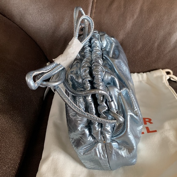 Mansur Gavriel Mini Cloud Crinkled Metallic Clutch - Picture 8 of 13